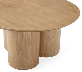 Natúr színű kerek dohányzóasztal tölgyfa dekorral ø 80 cm Lua – MOME