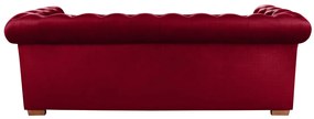 Oxford Chesterfield Kihúzható Kanapé, 88x216x75 cm, 3 személyes, piros