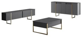 Konzolasztal Luxe - Anthracite, Gold