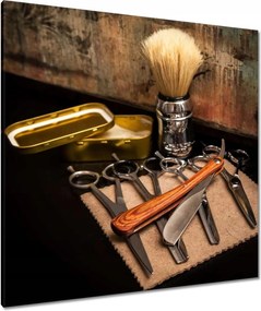 Vászonkép 90x90 Barber szakállvágó borotva
