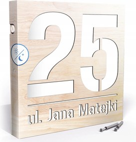 Megvilágított Házszám Led Címtábla 30X30 cm Szürkület Érzékelő