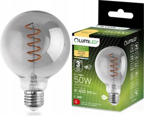 Led izzó E27 gömb G95 6W 50W Dekoratív 360° Füst Lumiled