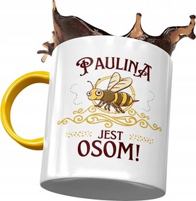 Sárga Bögre Paulina Feleség Barátnő Ajándék Nyomtatott Fotóval