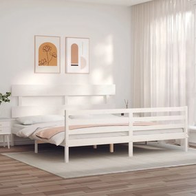 Tömör fa ágykeret fejtámlával 200 x 200 cm