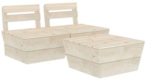 vidaXL 3 részes impregnált lucfenyő kerti raklap-bútorgarnitúra