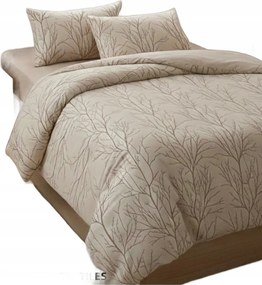 Marlenka Home Textil Ágyneműhuzat Garnitúra Krémszínű Fákkal 200 x 220 Opa
