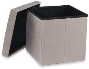Bézs összecsukható taburet CUBEXO VELVET M