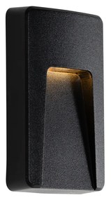 Kültéri fali lámpa fekete téglalap alakú LED-del IP65 - Gem