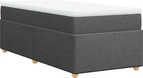 vidaXL sötétszürke szövet rugós ágy matraccal 90x190 cm