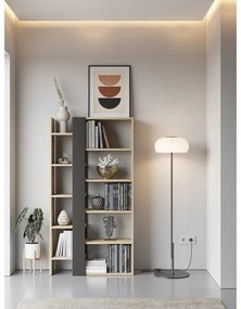 Fekete-natúr színű könyvespolc tölgyfa dekorral 80x152 cm Axel – Marckeric