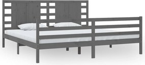 vidaXL szürke tömör fenyőfa ágykeret 200 x 200 cm
