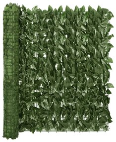 Sötétzöld leveles erkélyparaván 400 x 100 cm