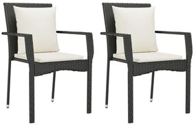 9 részes fekete polyrattan kerti étkezőgarnitúra párnákkal
