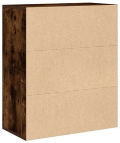 könyvszekrény füstös tölgy 60x30x71,5 cm szerelt fa