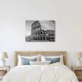 Üveg kép - Colosseum Rómában, fekete-fehér (70x50 cm)