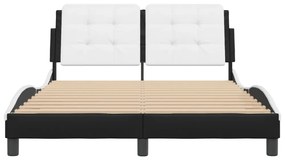 fekete és fehér műbőr ágykeret matrac nélkül Zadar 120 x 200 cm