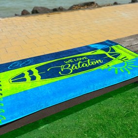 Balaton 2024 kék-zöld strandtörölköző