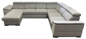 Kihúzható ülőgarnitúra univerzális U-formájú sarokkal és tárolóhellyel GRANADA világosszürke