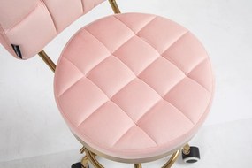 HR636 Rózsaszín modern velúr szék arany lábbal