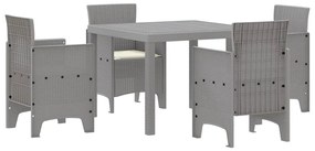 vidaXL Kert étkező szett 5 pcs Világosszürke Polipropilén
