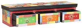 Fali TV szekrény 100x30x24 cm Szilárd Fa Durva Mangó