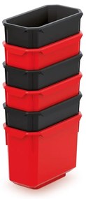 Kistenberg 6 műanyag szerszámosláda készlet X BLOCK BOX 140x75x280 fekete/piros