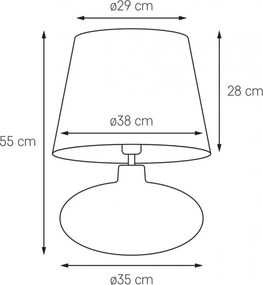 Kaspa SAWA 40590108 Asztali lámpa 1x25W/E27 IP20
