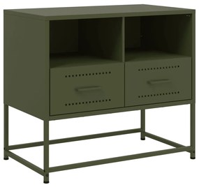 olívazöld acél TV-szekrény 68 x 39 x 60,5 cm
