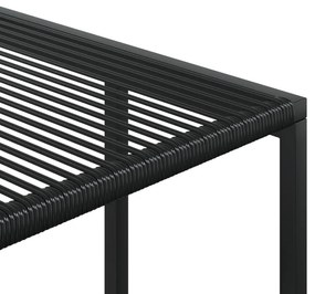 4 db fekete polyrattan kerti ülőke