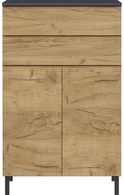 Sötétszürke fürdőszoba szekrény tölgyfa dekorral 60x97 cm Salinas - Germania
