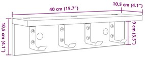 Fali Kabáthorog Beton szürke 40 x 10.5 x 10.5 cm Faanyag