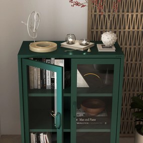 Vitrin GINA, 800 x 1015 x 400 mm, Modern: palack zöld