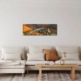 Híd képe a skót völgyben (órával) (90x30 cm)