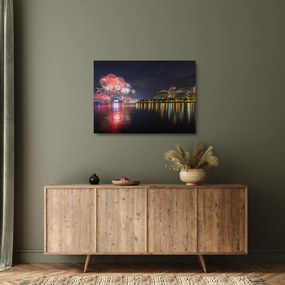 A szingapúri tűzijáték képe (üvegen) (70x50 cm)