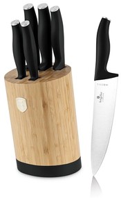 Matt fekete 6 részes késkészlet bambusz állvánnyal Berlinger Haus Matte Black