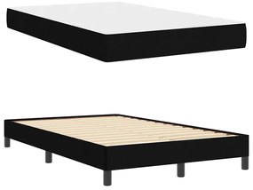 Boxrugós ágy matracmal Fekete 120 x 190 cm szövet