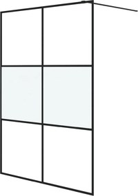 vidaXL fekete selyemmatt ESG üveg zuhanyfal 140x195 cm