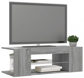 szürke sonoma színű LED-es TV-szekrény 90 x 39 x 30 cm