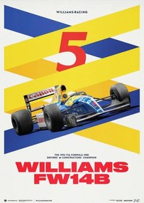 Művészeti nyomat Williams Racing - Red Five - F1® World Drivers' & Constructors' Champion - 1992, Automobilist