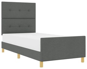 Ágykeret Sötétszürke 80x200 cm Textil