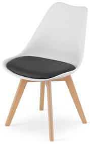 Étkező garnitúra 1 + 4, fehér ADRIA asztal 120x80 cm + fehér-fekete BALI MARK szék bükk lábakkal