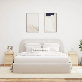 2 db sonoma tölgy színű éjjeliszekrény LED-del 35 x 39 x 55 cm