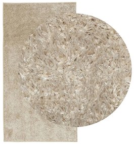 ISTAN bézs hosszú szálú fényes szőnyeg 80 x 150 cm