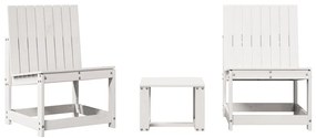 3 részes fehér tömör fenyőfa kerti ülőgarnitúra