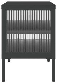 fekete üveg és acél TV-szekrény 105 x 35 x 50 cm