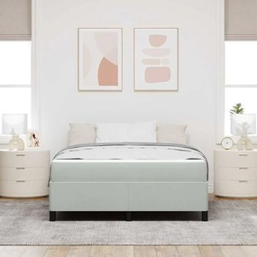 Ágykeret Világosszürke és szürke és fehér 140 x 200 cm Bársony