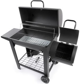 Fieldmann - Faszén grill füstölővel fekete