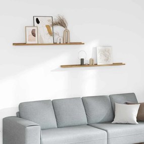 vidaXL Falpolc polcokkal tárolóval 2 pcs Barna 115 x 9 x 3 cm Faanyag