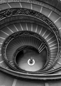 Poszter 21x29,7cm Spirál lépcső a Vatikáni Múzeumban 2, Assaf Frank