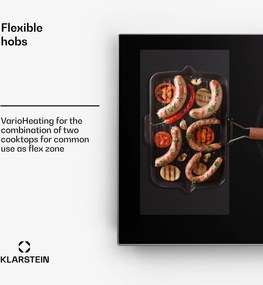 Klarstein Delicatessa 90 Hybrid Prime beépített indukciós főzőlap 5 zóna, 7200 W önellátó